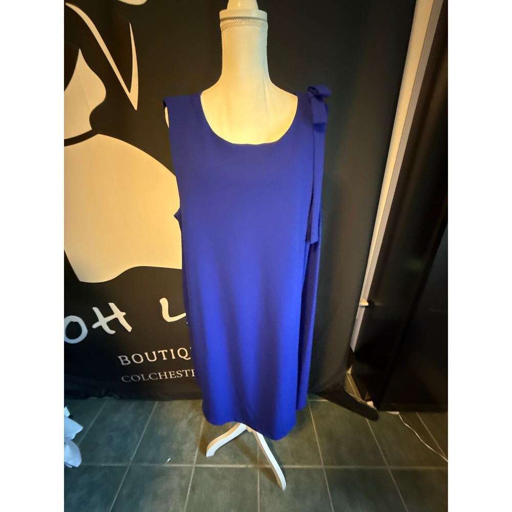 DKNY Womens Cobalt Blue Bow Shoulder Shift Dress PD3C3789 Plus Size 22W